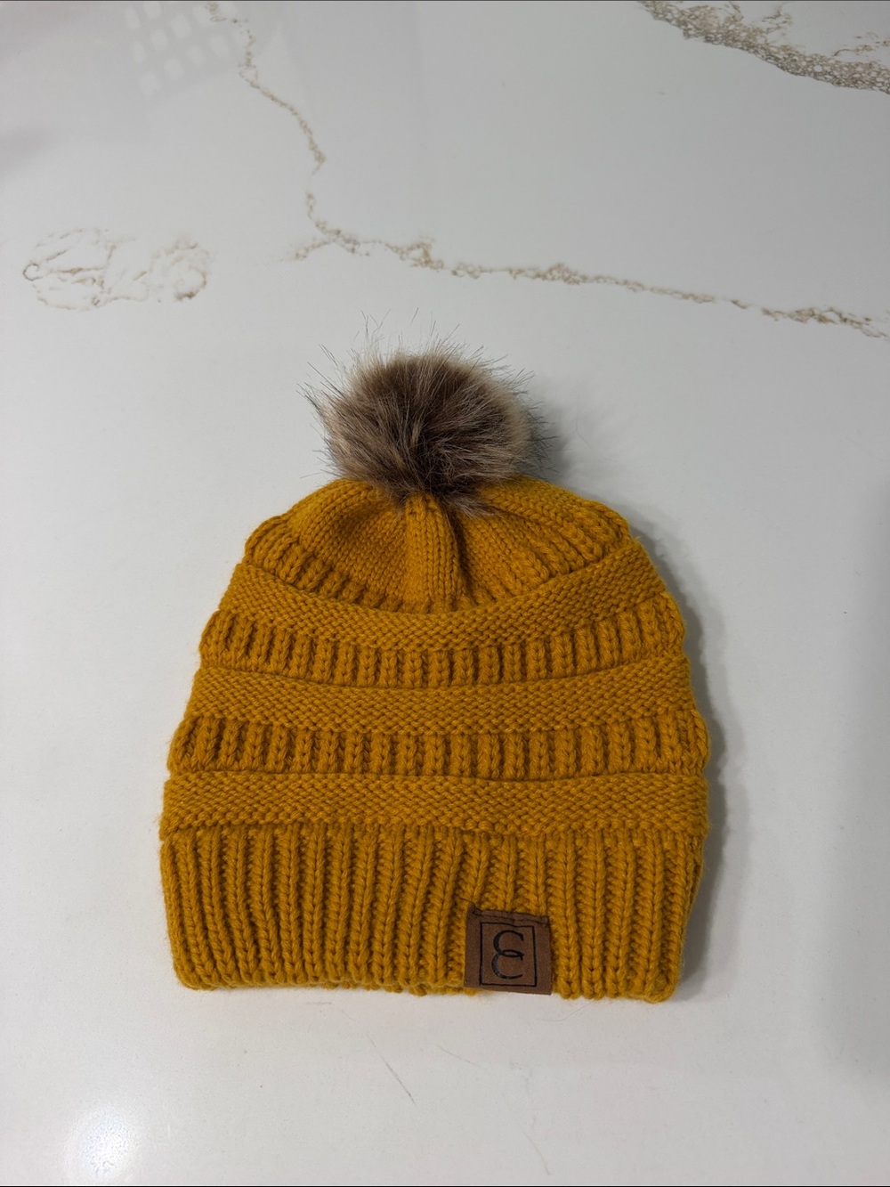 C.C The Original Beanie in Mustard with Pom Pom | OS